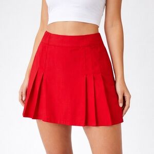 Red Pleated Tennis Skort Built-In Shorts NWT | Forever 21 XL